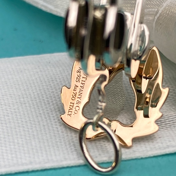 New Tiffany & Co 18k Gold Silver Save The Wild Lion Large 1” puzzle Charm - Picture 5 of 7